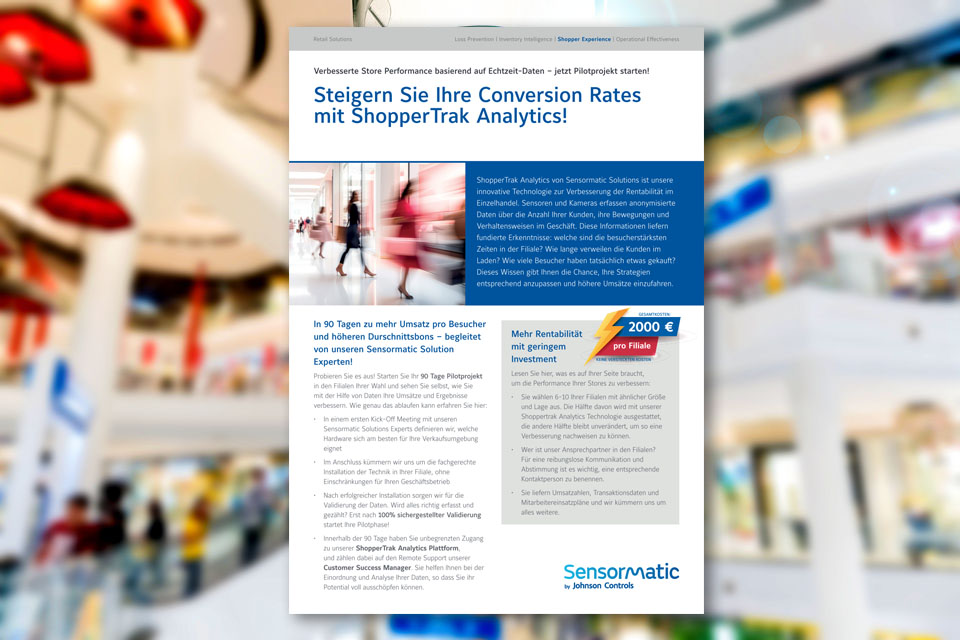 image of stan pilot program brochure superimposed on a background image of a busy retail shopping mall