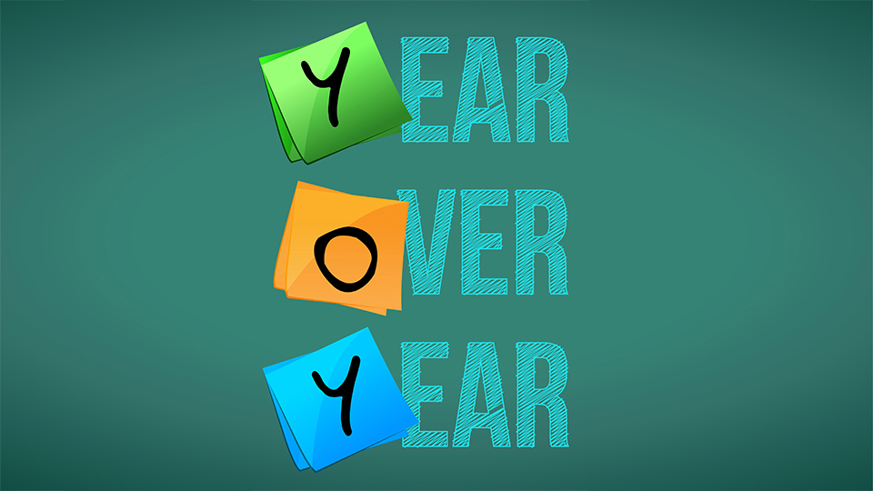 illustration of the words year over year