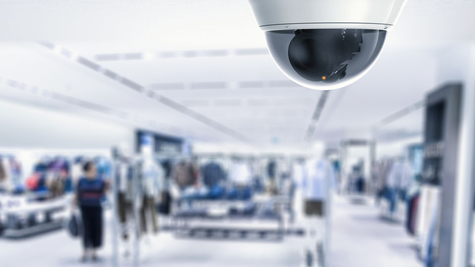 retail surveillance camera recording and identifying shopper shapes in store