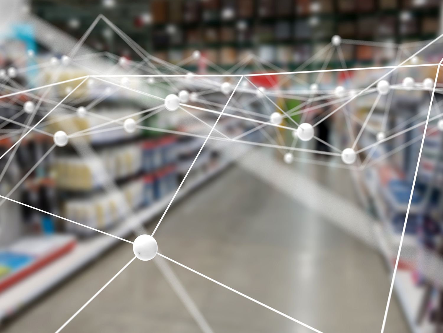 концептуальное изображение веб данных, наложенных на магазин